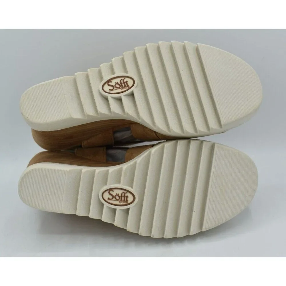 Sofft Womens Size 11 Uxley Desert‎ Suede Platform Wedge Open Toe Sandals Shoes